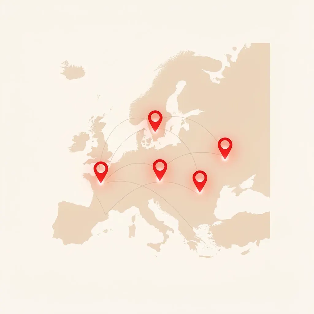 Connected network of European destinations covered by one regional eSIM